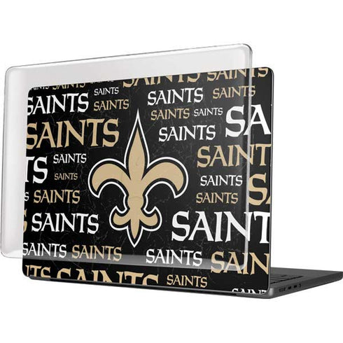 NFL New Orleans Saints Black Blast MacBook Pro 14in (2021-24) Case plus Skin