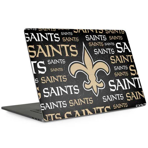 NFL New Orleans Saints Black Blast MacBook Skins