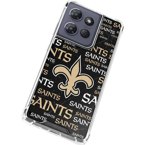 NFL New Orleans Saints Black Blast Moto G Play 5G (2025) Clear Case