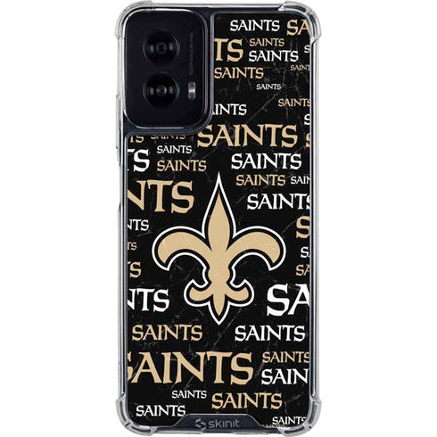NFL New Orleans Saints Black Blast Moto G Power 5G (2024) Clear Case