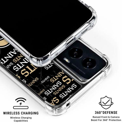 NFL New Orleans Saints Black Blast Moto G Power 5G (2024) Clear Case