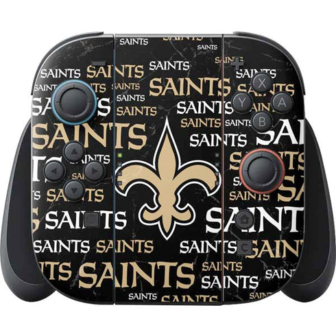 NFL New Orleans Saints Black Blast Nintendo Switch 2 (2025) Joy-Con Controller Skin