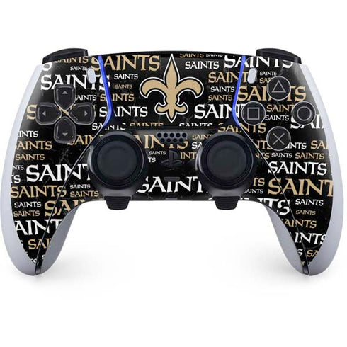 NFL New Orleans Saints Black Blast PS5 DualSense Edge Pro Controller Skin