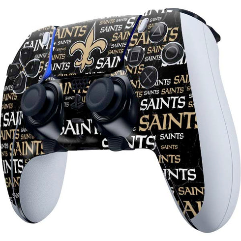 NFL New Orleans Saints Black Blast PS5 DualSense Edge Pro Controller Skin