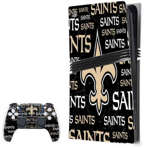 NFL New Orleans Saints Black Blast PS5 Pro Bundle Skin