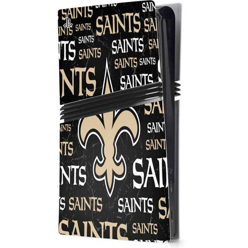 NFL New Orleans Saints Black Blast PS5 Pro Console Skin