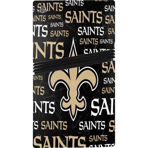 NFL New Orleans Saints Black Blast PS5 Pro Disk Bundle Skin