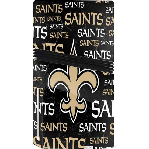 NFL New Orleans Saints Black Blast PS5 Pro Disk Bundle Skin