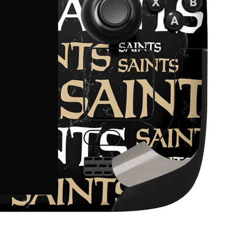 NFL New Orleans Saints Black Blast Steam Deck Handheld Gaming Computer OLED Skin