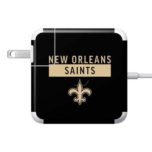 NFL New Orleans Saints Black Performance Series 85W Power Adapter (15 and 17 inch MacBook Pro Charger) Skin