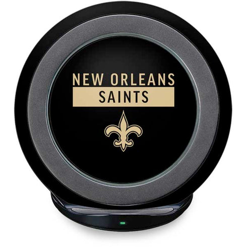 NFL New Orleans Saints Black Performance Series Fast Charge Wireless Charging Stand Skin