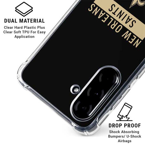 NFL New Orleans Saints Black Performance Series Galaxy A36 5G Clear Case