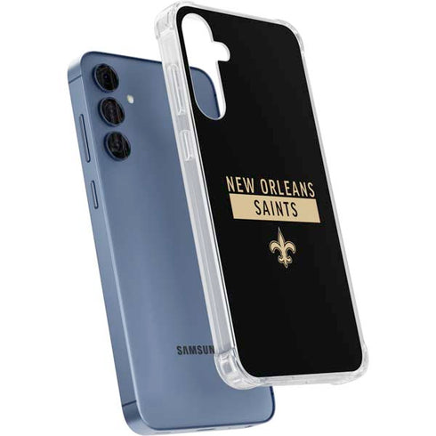 NFL New Orleans Saints Black Performance Series Galaxy A55 5G Clear Case