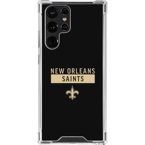 NFL New Orleans Saints Black Performance Series Galaxy S23 Ultra Clear Case