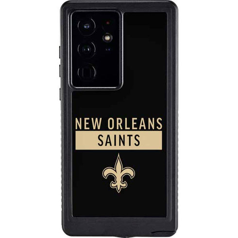 NFL New Orleans Saints Black Performance Series Galaxy S24 Ultra Waterproof Case