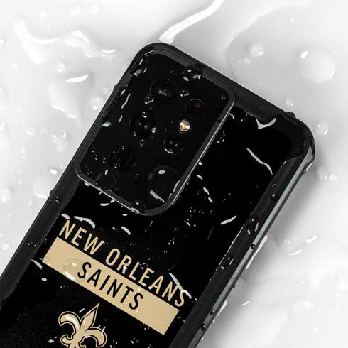 NFL New Orleans Saints Black Performance Series Galaxy S24 Ultra Waterproof Case