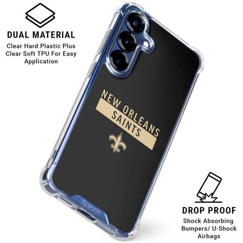 NFL New Orleans Saints Black Performance Series Galaxy S25 Plus Clear Case