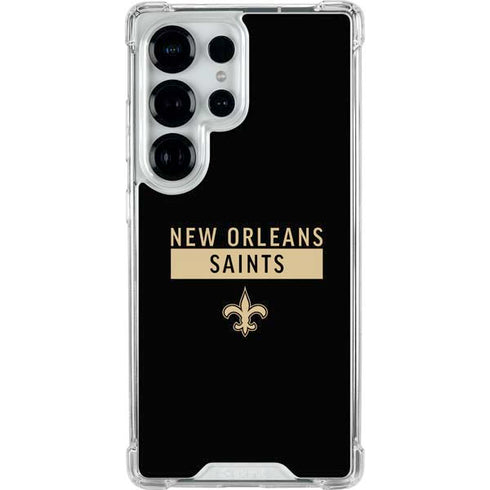 NFL New Orleans Saints Black Performance Series Galaxy S25 Ultra Clear Case