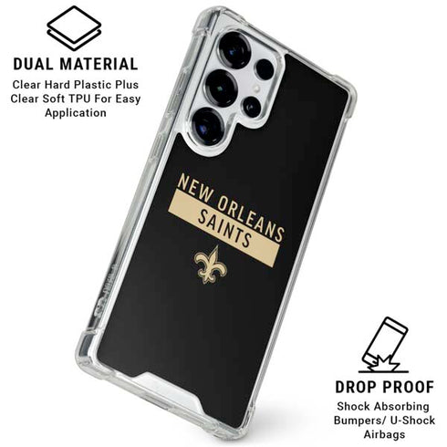 NFL New Orleans Saints Black Performance Series Galaxy S25 Ultra Clear Case