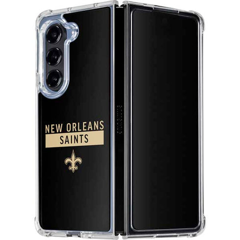 NFL New Orleans Saints Black Performance Series Galaxy Z Fold5 5G Clear Case