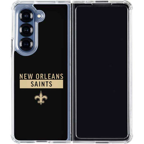 NFL New Orleans Saints Black Performance Series Galaxy Z Fold6 Clear Case
