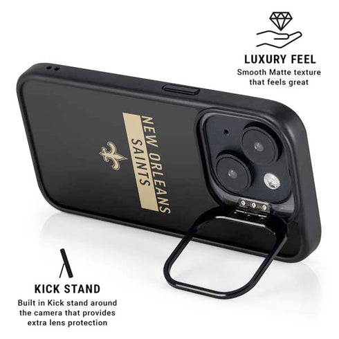 NFL New Orleans Saints Black Performance Series iPhone 15 Kickstand Case