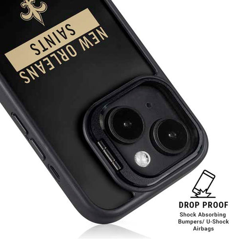 NFL New Orleans Saints Black Performance Series iPhone 15 Plus Kickstand Case