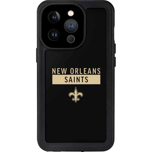 NFL New Orleans Saints Black Performance Series iPhone 15 Pro Waterproof Case
