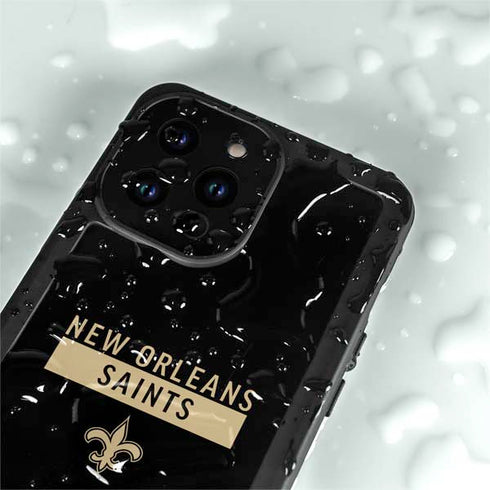 NFL New Orleans Saints Black Performance Series iPhone 15 Pro Waterproof Case