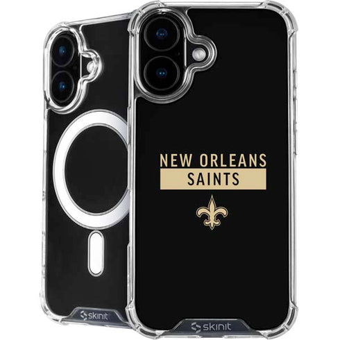 NFL New Orleans Saints Black Performance Series iPhone 16 MagSafe Case