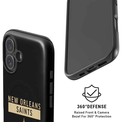 NFL New Orleans Saints Black Performance Series iPhone 16 Magsafe Impact Case
