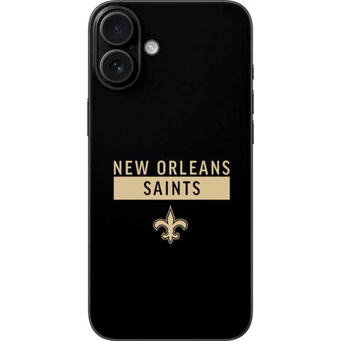 NFL New Orleans Saints Black Performance Series iPhone 16 Plus Skin