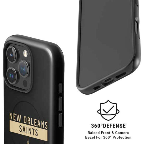 NFL New Orleans Saints Black Performance Series iPhone 16 Pro Magsafe Impact Case
