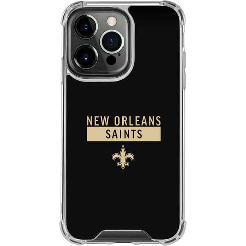 NFL New Orleans Saints Black Performance Series iPhone 16 Pro Max Clear Case