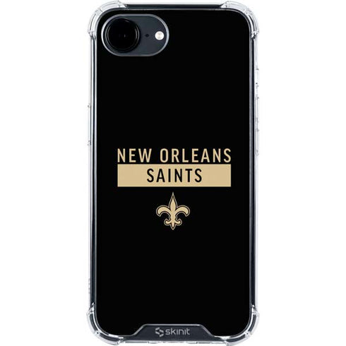 NFL New Orleans Saints Black Performance Series iPhone 16e Clear Case
