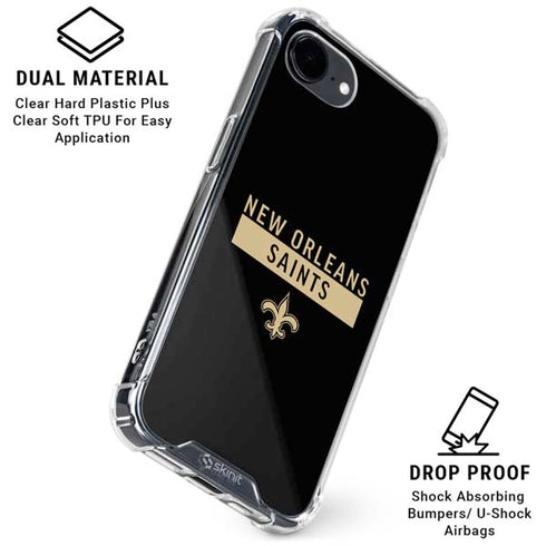 NFL New Orleans Saints Black Performance Series iPhone 16e Clear Case