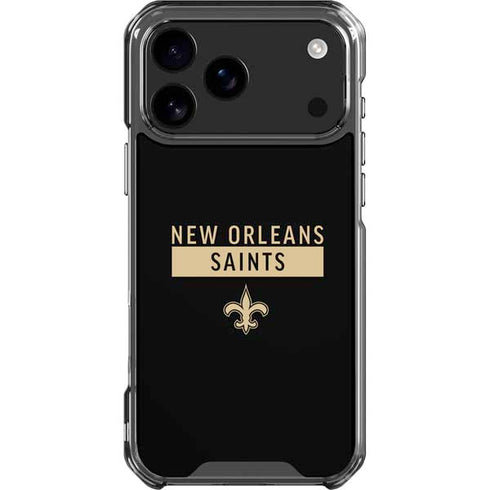 NFL New Orleans Saints Black Performance Series iPhone 18 Pro Max Clear Case