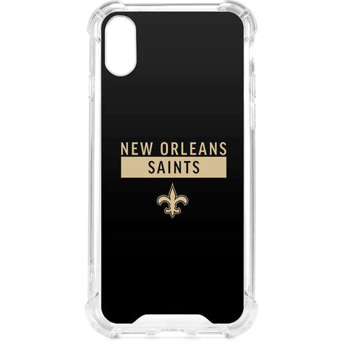 NFL New Orleans Saints Black Performance Series iPhone XS Clear Case