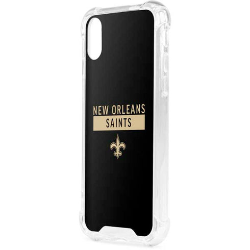 NFL New Orleans Saints Black Performance Series iPhone XS Clear Case