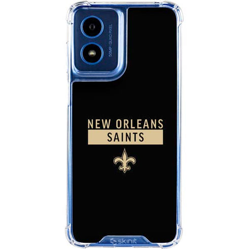 NFL New Orleans Saints Black Performance Series Moto G 5G (2024) Clear Case