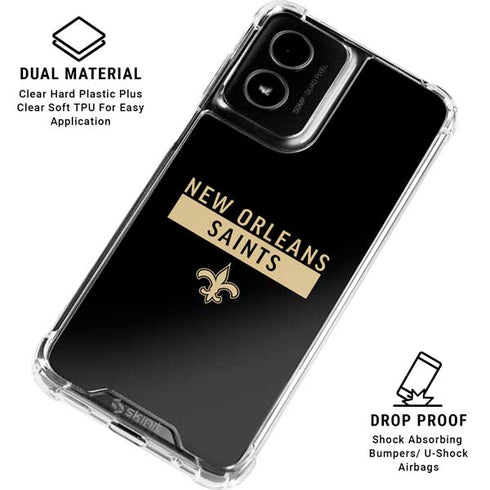 NFL New Orleans Saints Black Performance Series Moto G Power 5G (2024) Clear Case