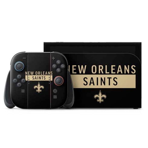 NFL New Orleans Saints Black Performance Series Nintendo Skins