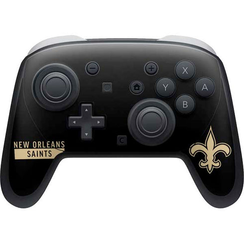 NFL New Orleans Saints Black Performance Series Nintendo Switch 2 (2025) Pro Controller Skin