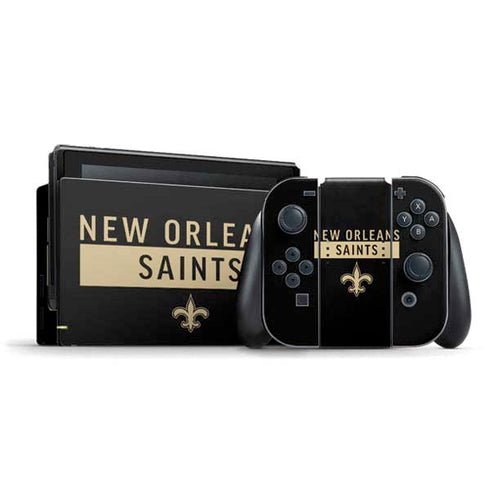 NFL New Orleans Saints Black Performance Series Nintendo Skins