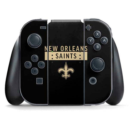 NFL New Orleans Saints Black Performance Series Nintendo Skins