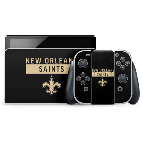 NFL New Orleans Saints Black Performance Series Nintendo Skins