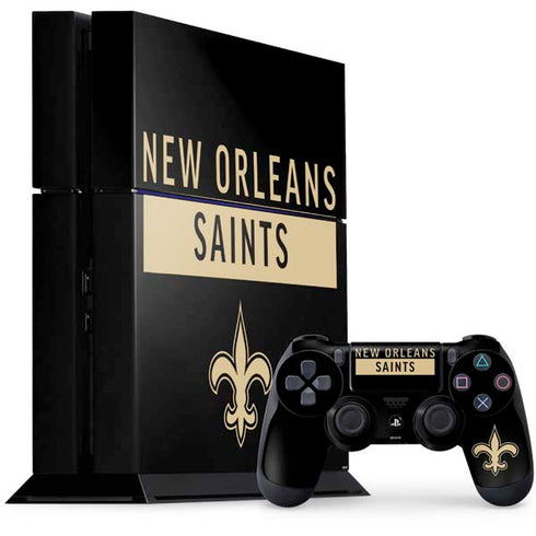NFL New Orleans Saints Black Performance Series PS4 Console and Controller Bundle Skin