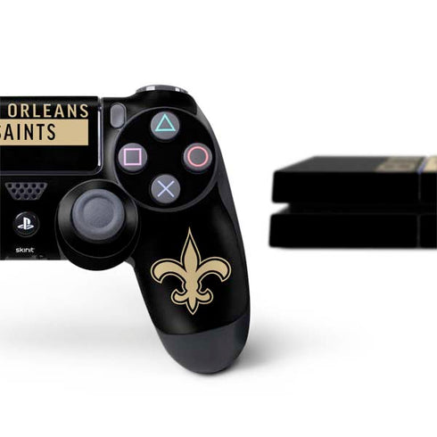NFL New Orleans Saints Black Performance Series PS4 Console and Controller Bundle Skin