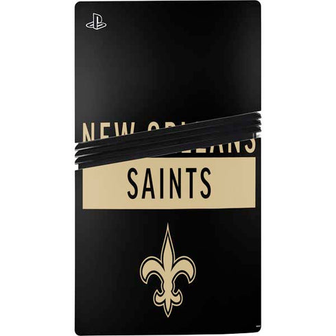NFL New Orleans Saints Black Performance Series PS5 Pro Console Skin
