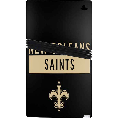 NFL New Orleans Saints Black Performance Series PS5 Pro Console Skin